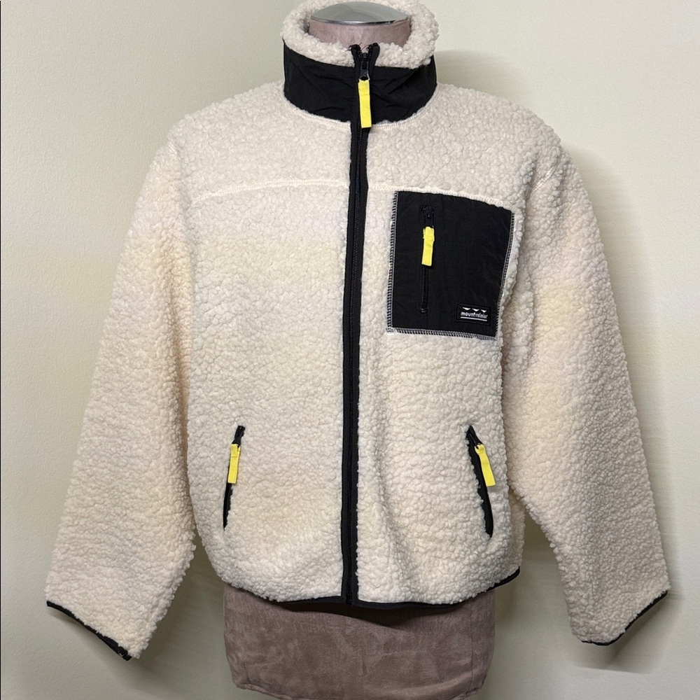 H&M Cream and Black Fleece Jacket